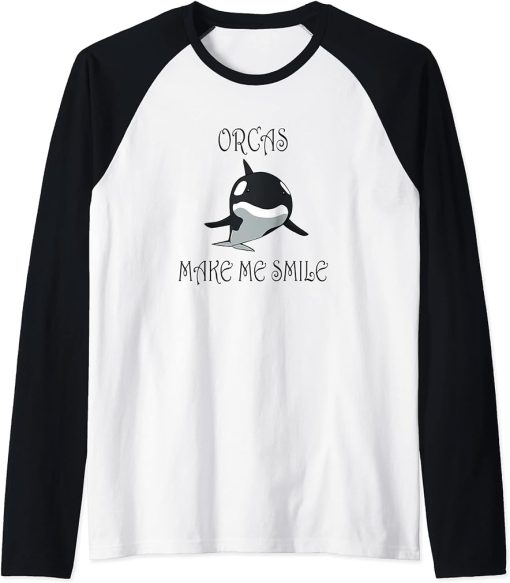 Orca Whale Nature Funny Saying Sea Animal Raglan Baseball Tee