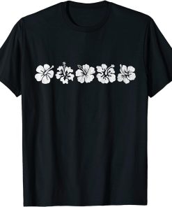 Vintage Hawaiian Hibiscus Flower Surfer Distressed T-Shirt