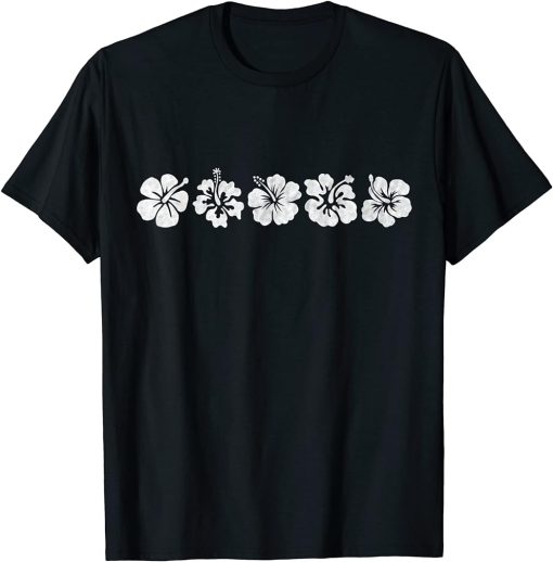 Vintage Hawaiian Hibiscus Flower Surfer Distressed T-Shirt