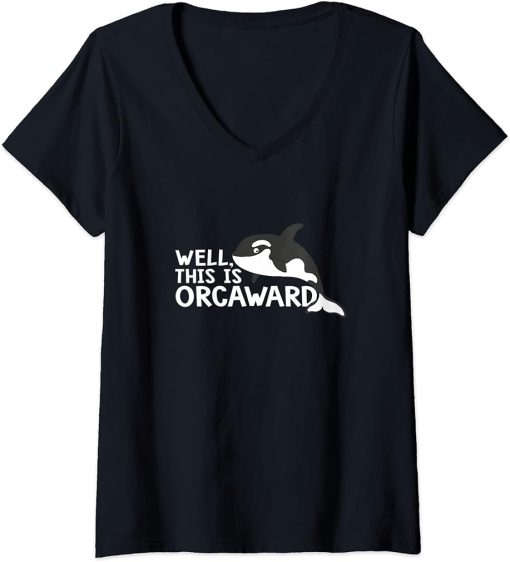 Womens This Is Orca ward Funny Orca Killer Whale V-Neck T-Shirt