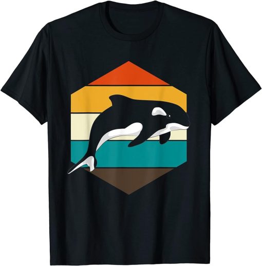 Ocean Animal Lover Aquarist Gift Killer Whale Retro Orca T-Shirt