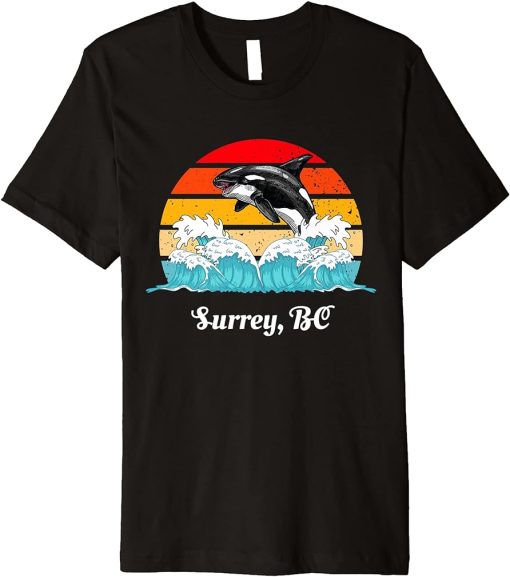 Vintage Surrey BC Distressed Orca Killer Whale Art Premium T-Shirt