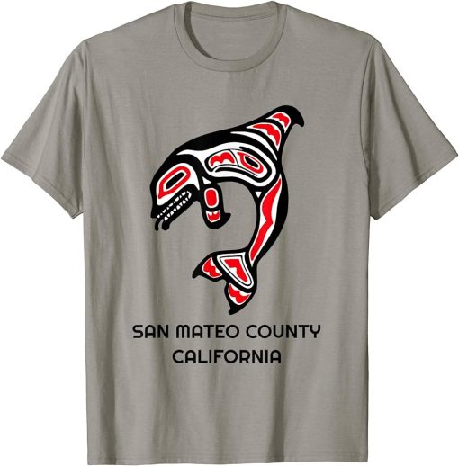 San Mateo County California Native American Orca Whale Art T-Shirt