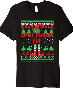 Small brother Elf Gift Ugly Christmas Family Matching Pyjama Premium T-Shirt