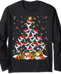 Orca Xmas Lighting Tree Santa Orca Christmas Long Sleeve T-Shirt