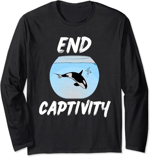 End Captivity Shirt Free the Orca Whales Long Sleeve T-Shirt