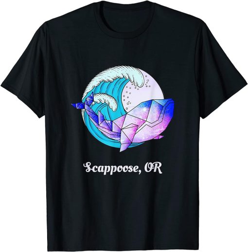 Scappoose OR Japanese Paint Geometric Orca Killer Whale T-Shirt