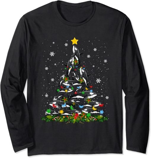 Orca Killer Whale Ornament Christmas Tree Long Sleeve T-Shirt