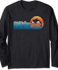 Vintage Anse Lazio, Retro 80s Orca Sunset Long Sleeve T-Shirt